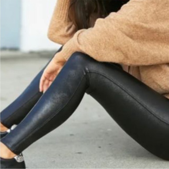 NEW SPANX | Faux Leather High Waist Leggings | Petite Large - Picture 1 of 13